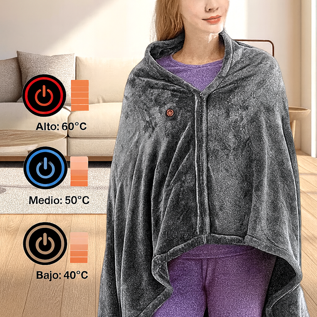 Manta Electrica Calefactable con cremallera